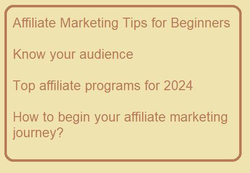Affiliate Marketing Tips for Beginners