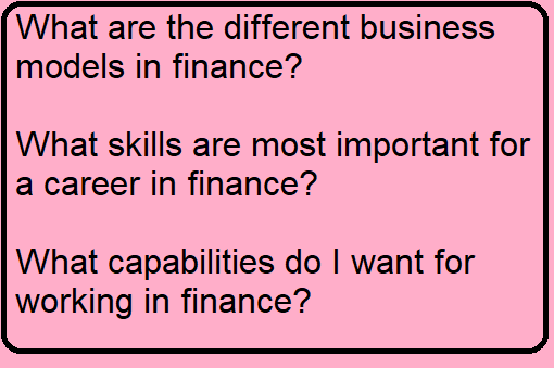 What capabilities do I want for working in finance?